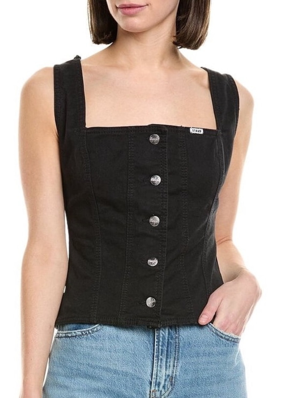 STAUD X Wrangler Trucker Denim Top NWT
